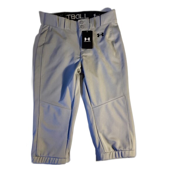 Under Armour Cropped Softball Pants Women’s Size Small Gray - Picture 1 of 7